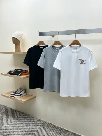 Embroidered Pony   Short Sleeve T-Shirt Replica Dior Tshirts and Polos
