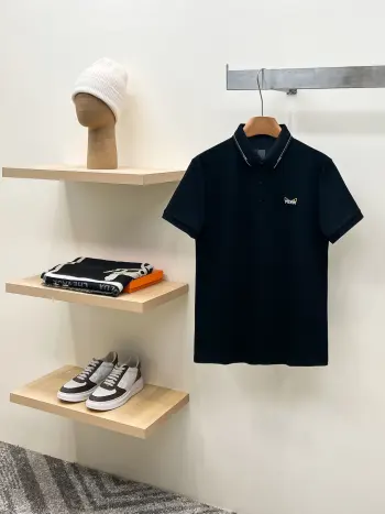 Latest men s short-sleeve polo shirt with collar Replica Fendi Tshirts and Polos