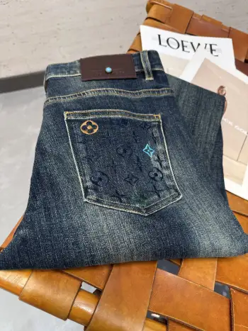 Spring and summer men s straight-leg jeans Replica Louis Vuitton Jeans