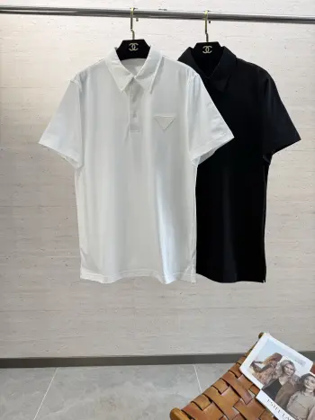 Spring and summer men s short-sleeve polo Replica Prada Tshirts and Polos