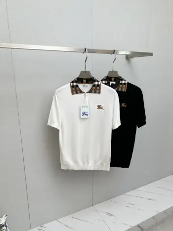Men s Polo Shirt with Turn-down Collar and Short Sleeves Replica Burberry Tshirts and Polos