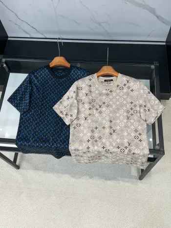 Old flower round neck short sleeve T-shirt Replica Louis Vuitton Tshirts and Polos