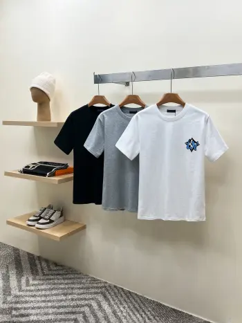 Men s New Style Round Neck Short Sleeve Replica Louis Vuitton Tshirts and Polos