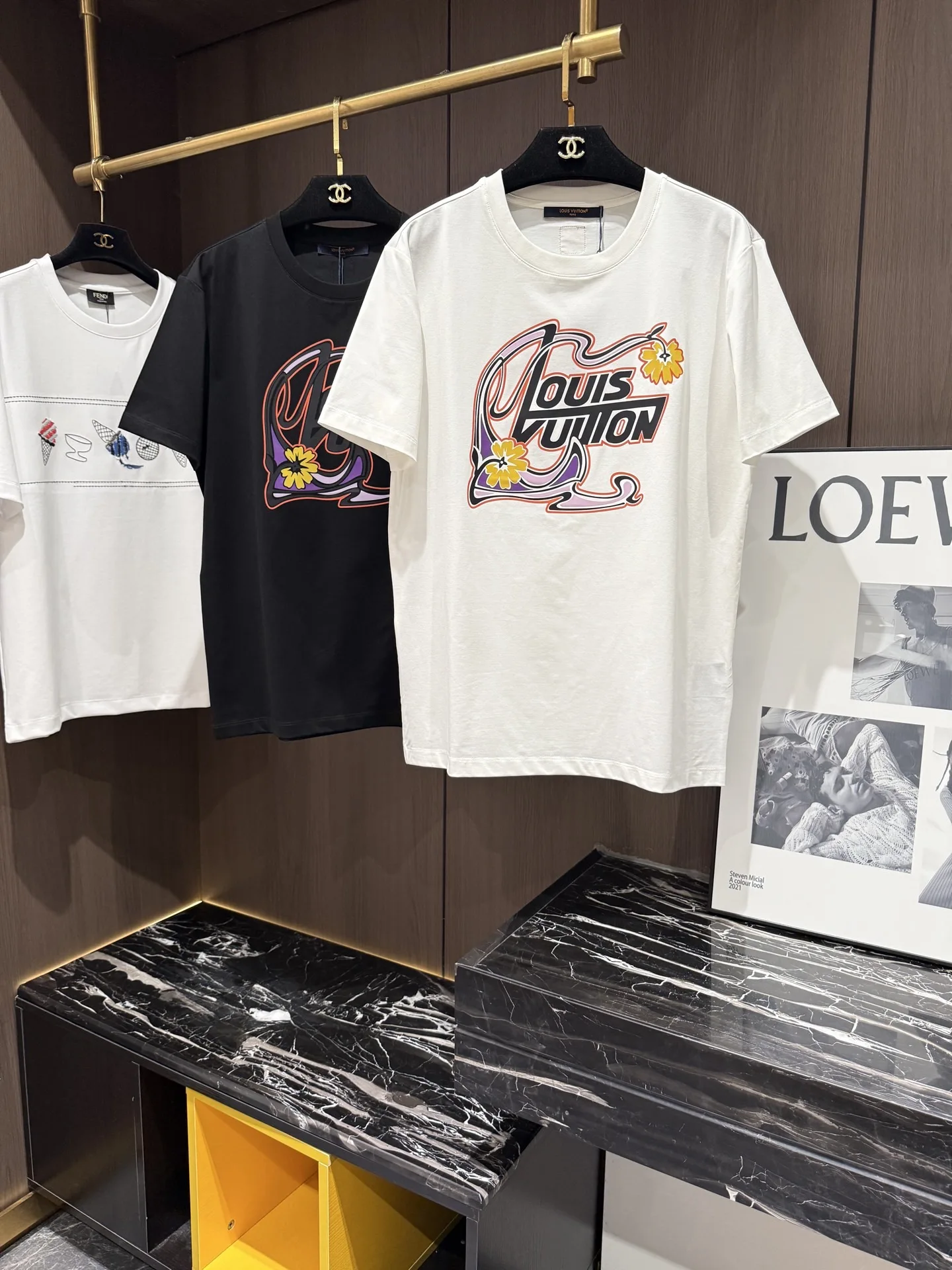Louis Vuitton New Spring/Summer Casual Men s Round Neck Short Sleeve