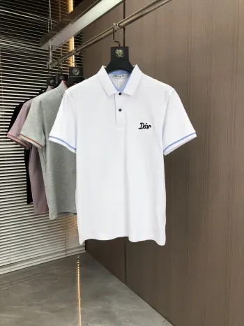 Spring and summer new men s logo short-sleeve polo shirt Replica Dior Tshirts and Polos