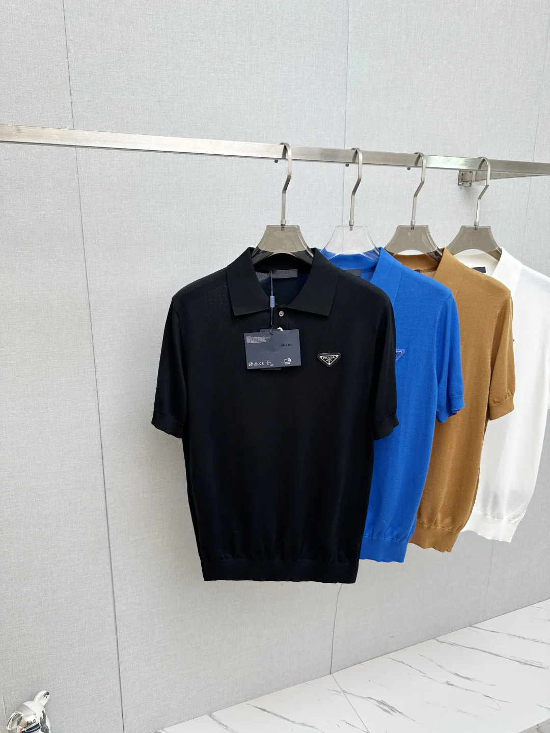 Prada Men s Polo Shirt with Collar and Short Sleeves Prada Men s Polo Shirt with Collar and Short Sleeves