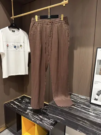 Spring and summer linen casual long pants Replica Burberry Pants and Trousers