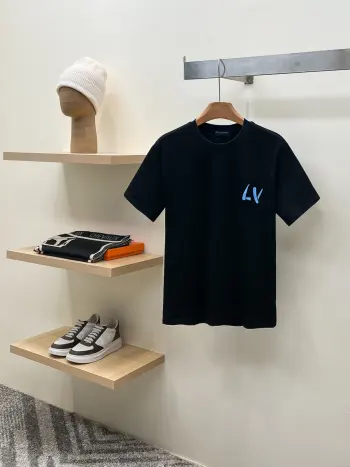 Men s New Style Round Neck Short Sleeve Replica Louis Vuitton Tshirts and Polos