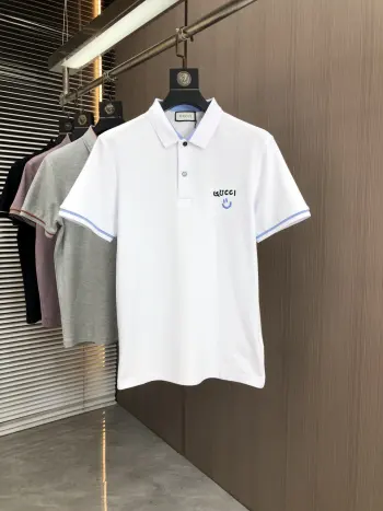 Spring and summer new men s logo short-sleeve polo shirt Replica Gucci Tshirts and Polos