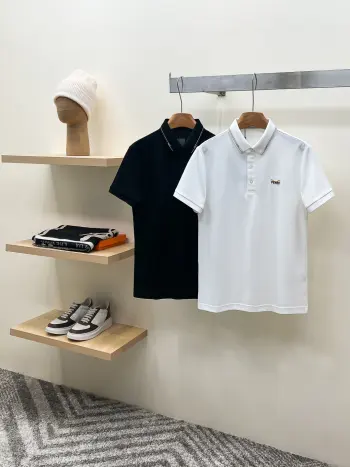 Latest men s short-sleeve polo shirt with collar Replica Fendi Tshirts and Polos
