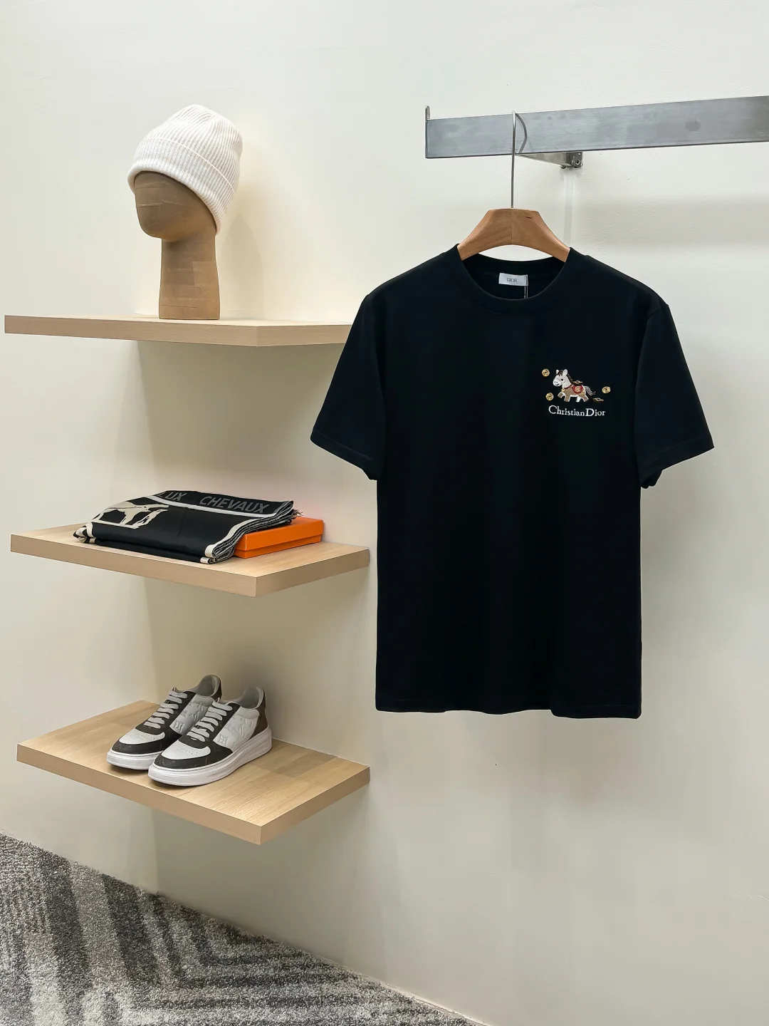 Dior Embroidered Pony   Short Sleeve T-Shirt