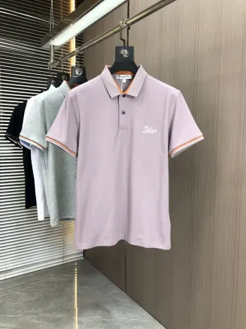 Spring and summer new men s logo short-sleeve polo shirt Replica Dior Tshirts and Polos
