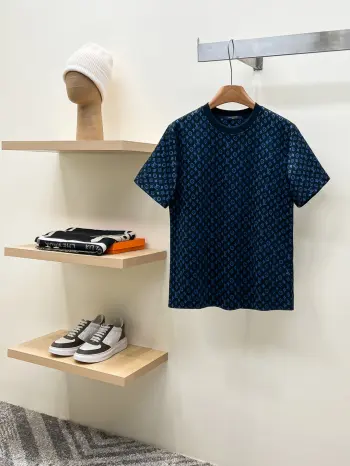 Old flower round neck short sleeve T-shirt Replica Louis Vuitton Tshirts and Polos