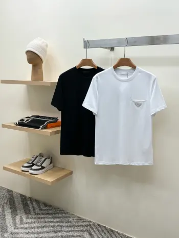 Latest short-sleeve round-neck T-shirt Replica Prada Tshirts and Polos