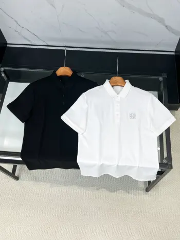 Latest men s short-sleeve polo shirt with collar Replica Loewe Tshirts and Polos