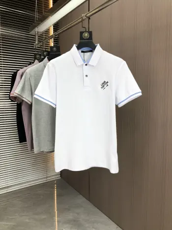 Spring and summer new men s logo short-sleeve polo shirt Replica Louis Vuitton Tshirts and Polos