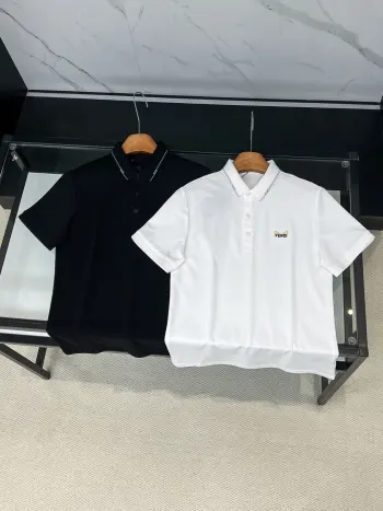 Latest men s short-sleeve polo shirt with collar Replica Fendi Tshirts and Polos