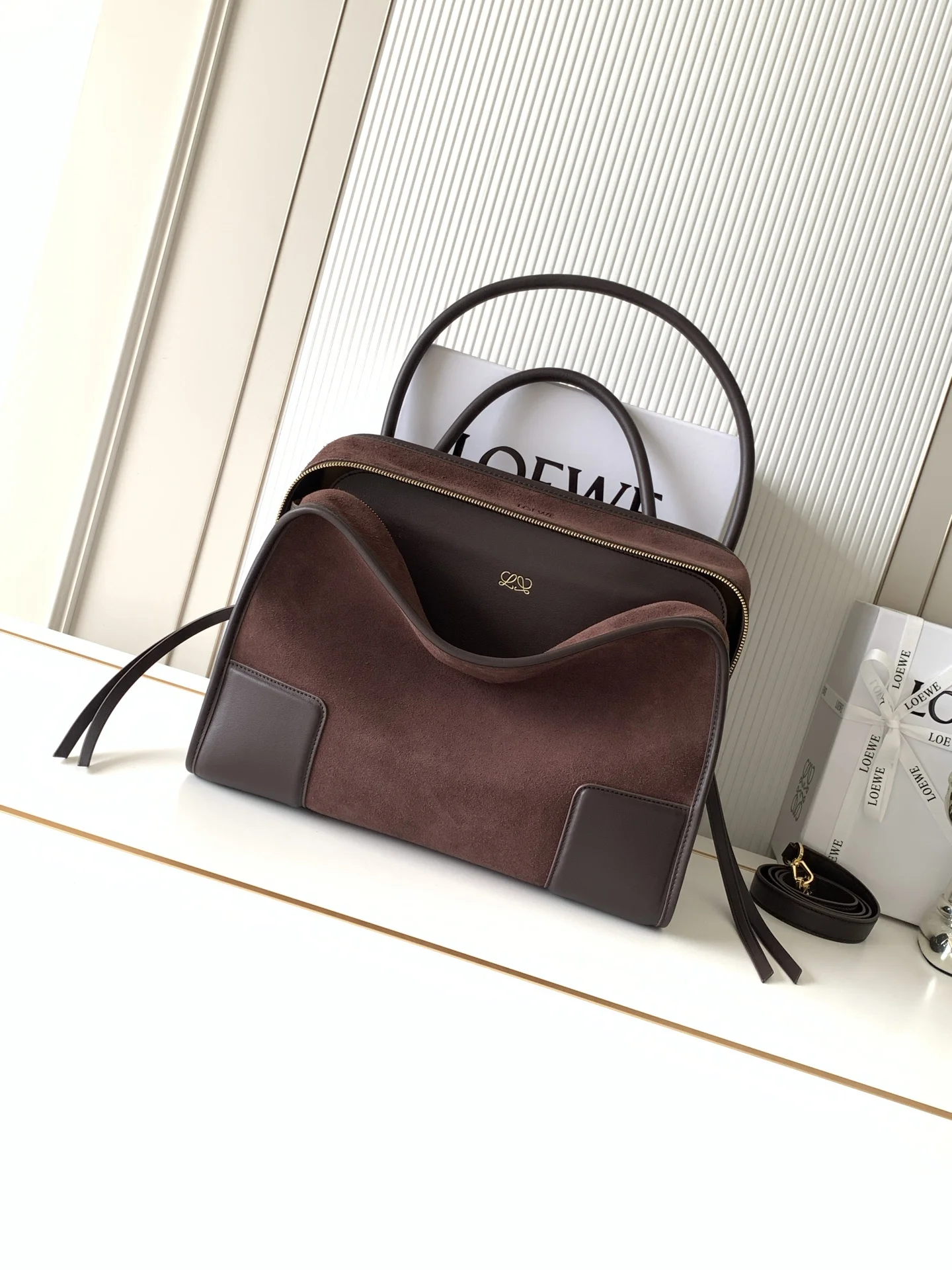 Loewe 9173 Large Suede Leather Handbag Women s Crossbody Bag