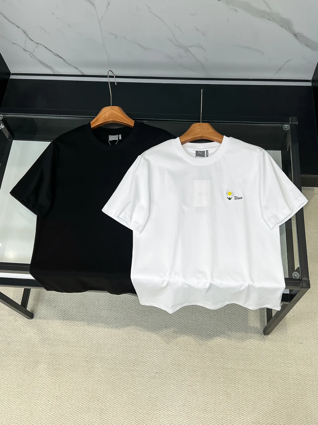 Dior Round neck embroidered pattern T-shirt