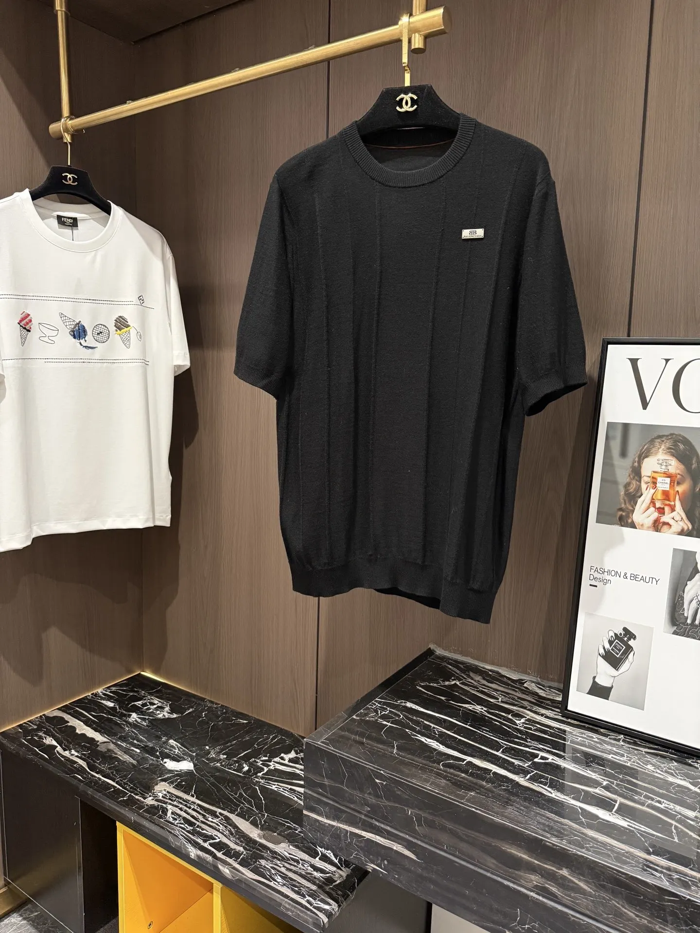 Balenciaga Spring and summer casual men s round neck wool short sleeves