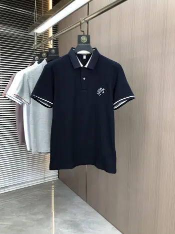 Spring and summer new men s logo short-sleeve polo shirt Replica Louis Vuitton Tshirts and Polos