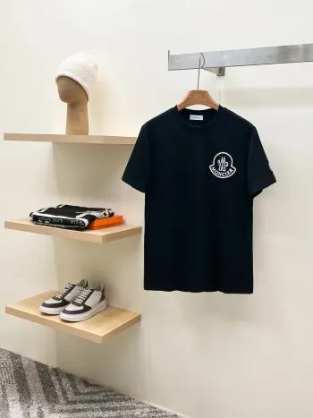 Unisex Casual Round Neck Short Sleeve T-Shirt Replica Moncler Tshirts and Polos