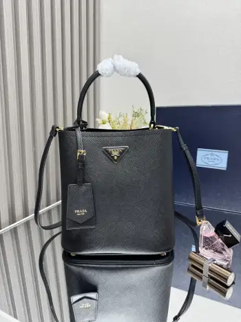 1BA212 Leather Handle Bucket Bag Women s Crossbody Bag Replica Prada womens bags