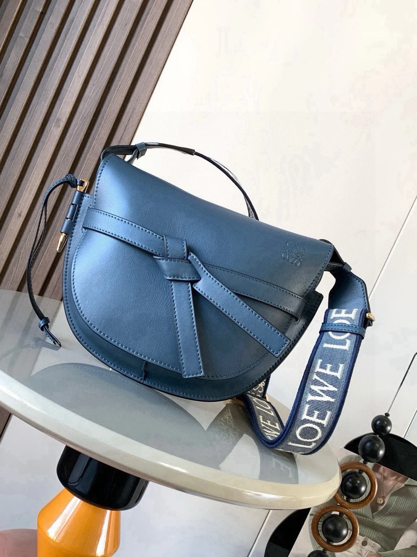 Loewe 9004 Letter Wide Shoulder Strap Saddle Bag Women s Crossbody Bag
