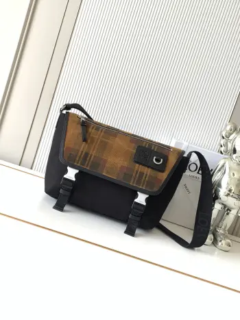 9100 Medium Canvas and Suede Messenger Bag Men s Crossbody Bag Replica Loewe mens bags
