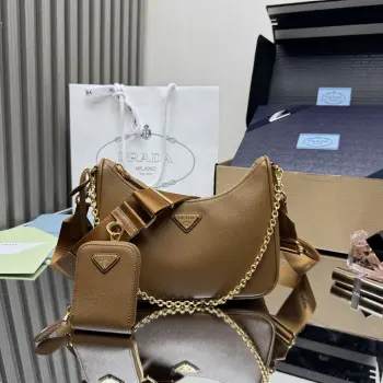 1BC204 Plain Leather Underarm Bag Women s Crossbody Bag Replica Prada womens bags
