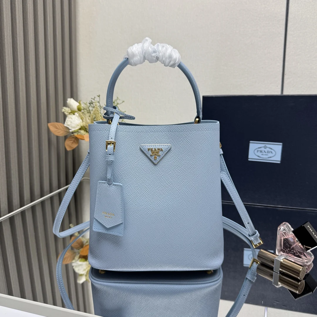 Prada 1BA212 Leather Handle Bucket Bag Women s Crossbody Bag Prada 1BA212 Leather Handle Bucket Bag Women s Crossbody Bag