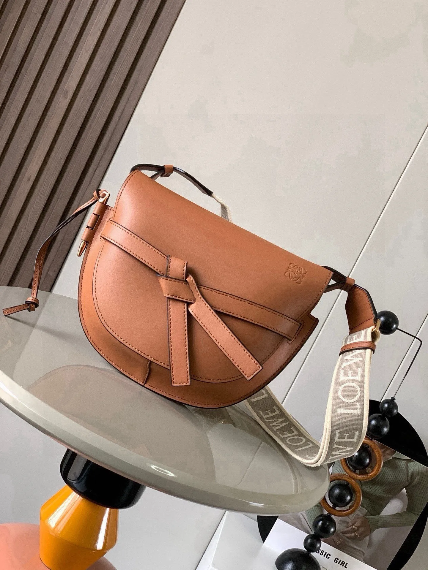 Loewe 9004 Letter Wide Shoulder Strap Saddle Bag Women s Crossbody Bag