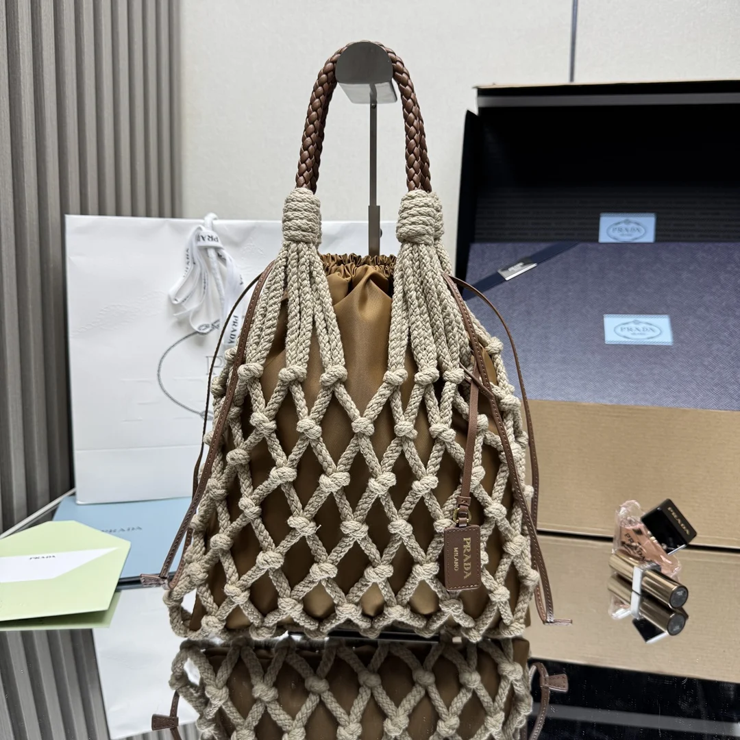 Prada 1BC111 Cotton Lace Handbag Women s Shoulder Bag Prada 1BC111 Cotton Lace Handbag Women s Shoulder Bag