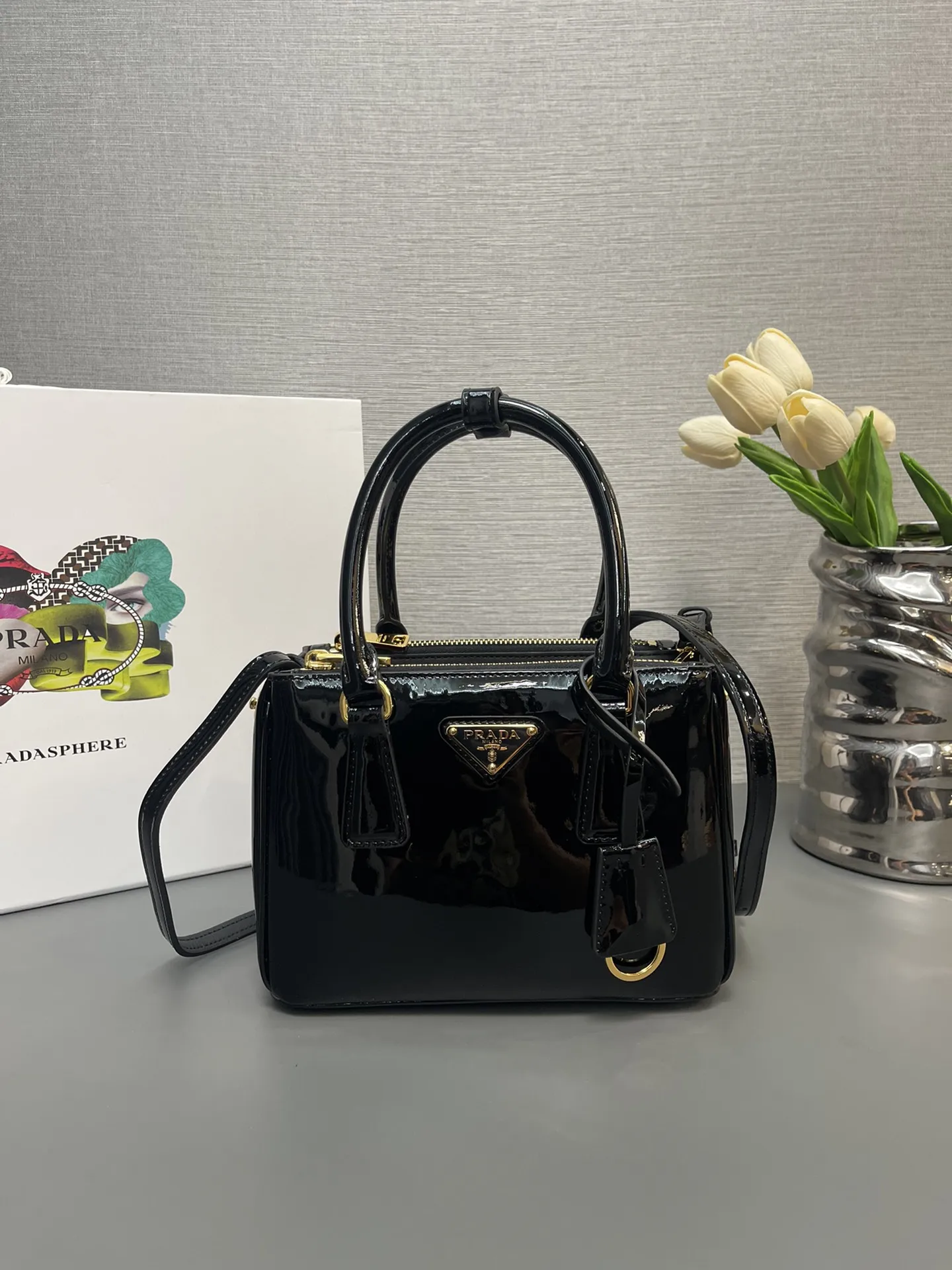 Prada 1BA906 Patent Leather Mini Killer Bag Women s Crossbody Bag