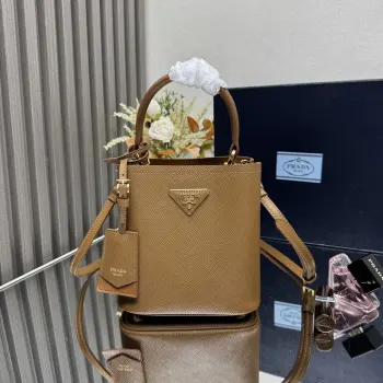 1BA217 Leather Handle Bucket Bag Women s Crossbody Bag Replica Prada womens bags