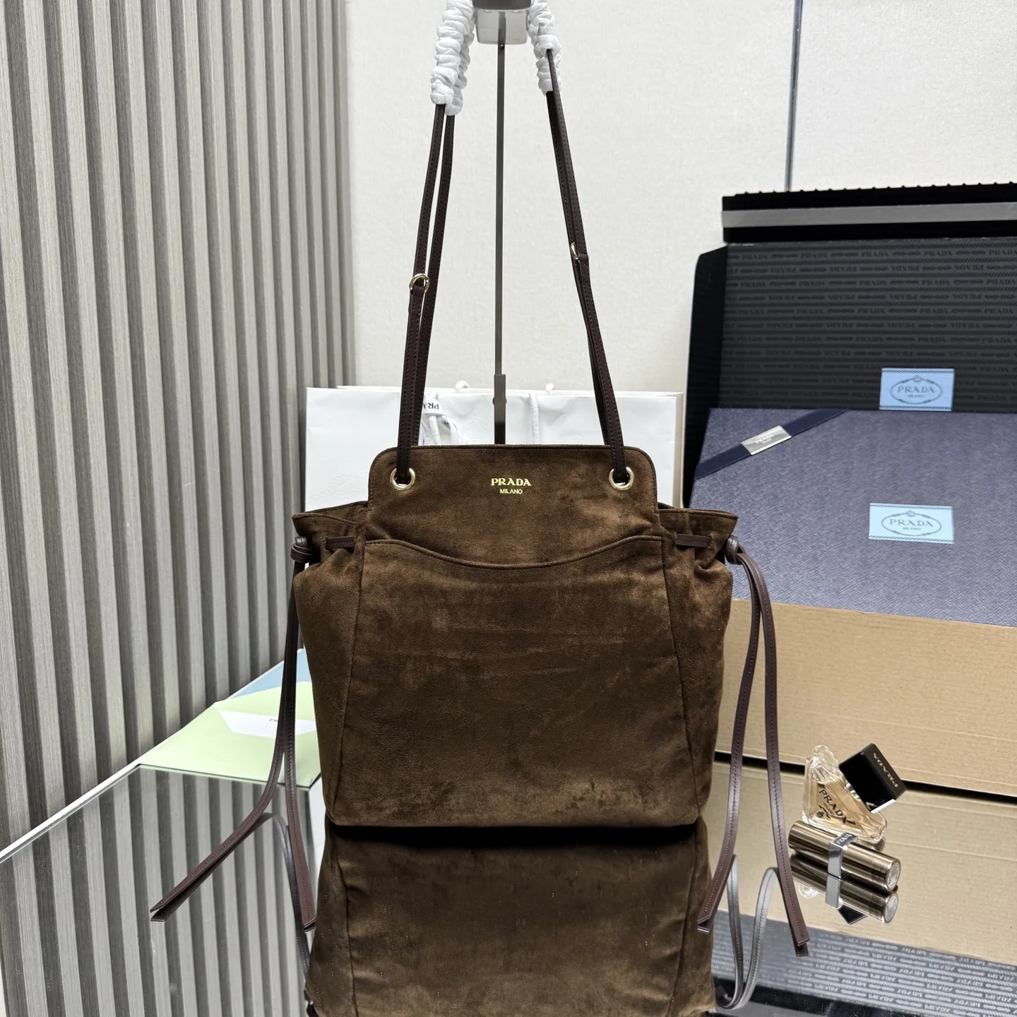 Prada 1BG641 Suede Minimalist Line Handbag Women s Crossbody Bag Prada 1BG641 Suede Minimalist Line Handbag Women s Crossbody Bag