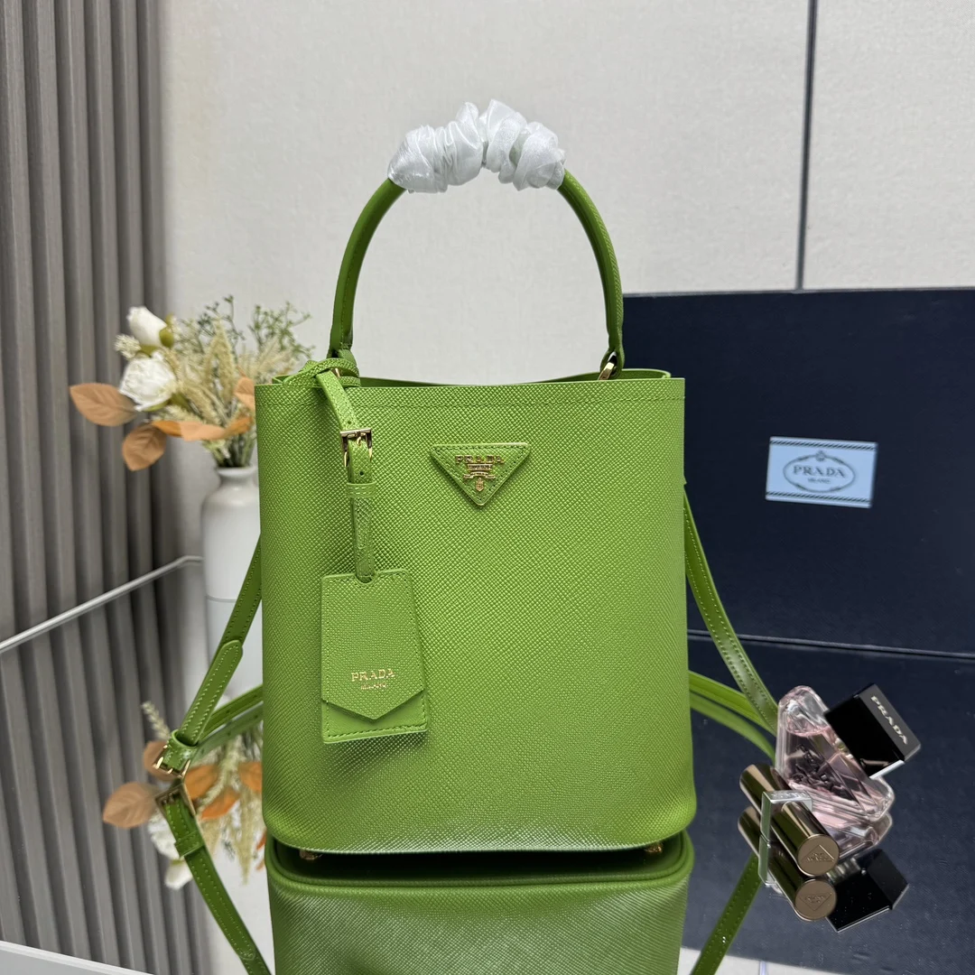 Prada 1BA212 Leather Handle Bucket Bag Women s Crossbody Bag Prada 1BA212 Leather Handle Bucket Bag Women s Crossbody Bag