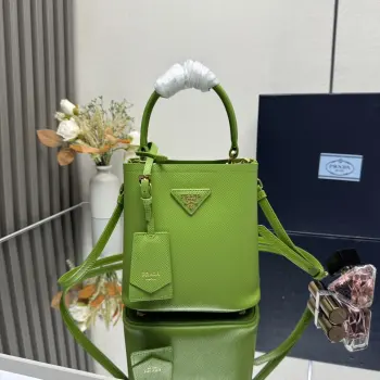 1BA217 Leather Handle Bucket Bag Women s Crossbody Bag Replica Prada womens bags