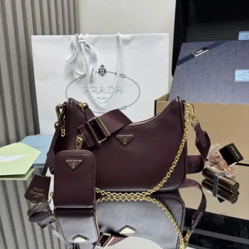 1BC204 Plain Leather Underarm Bag Women s Crossbody Bag Replica Prada womens bags
