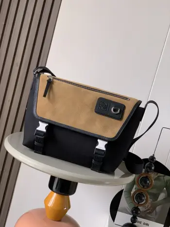 9100 medium canvas and suede messenger bag men s crossbody bag Replica Loewe mens bags