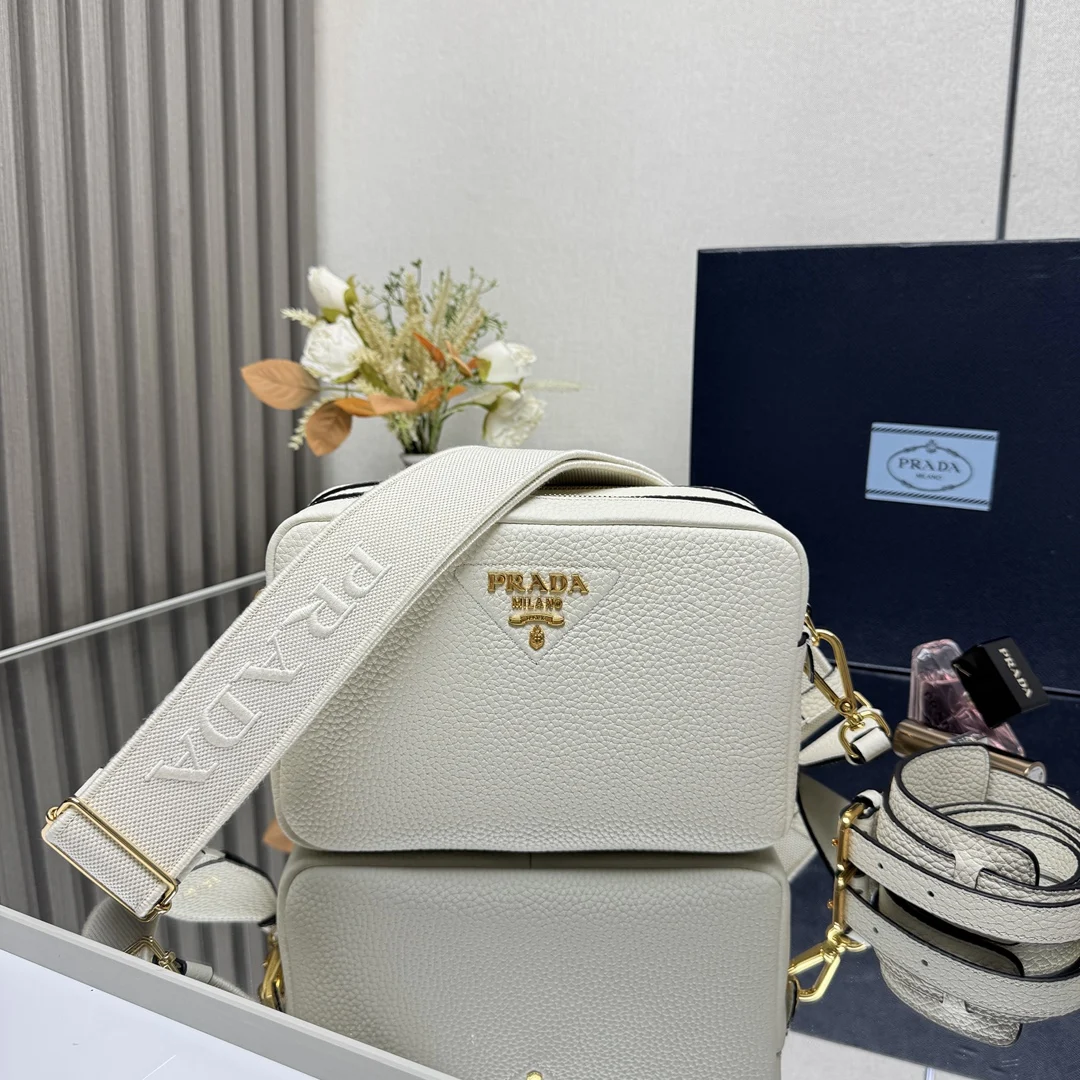 Prada 1BH082 Suede Leather Double Shoulder Strap Bag Women s Crossbody Bag
