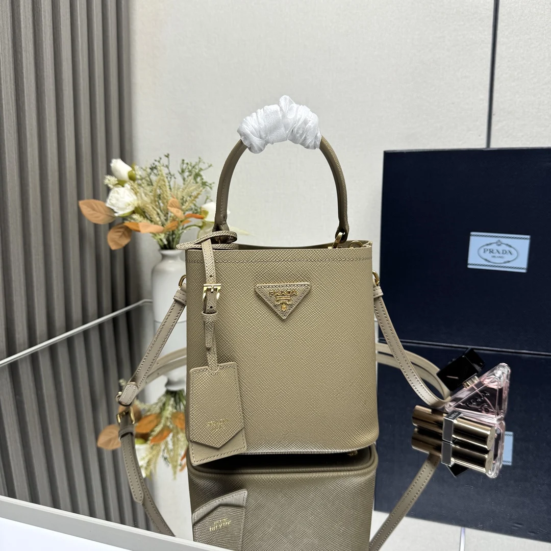 Prada 1BA217 Leather Handle Bucket Bag Women s Crossbody Bag Prada 1BA217 Leather Handle Bucket Bag Women s Crossbody Bag