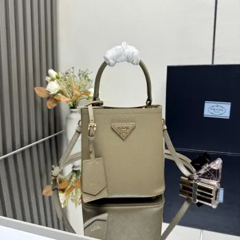 1BA217 Leather Handle Bucket Bag Women s Crossbody Bag Replica Prada womens bags