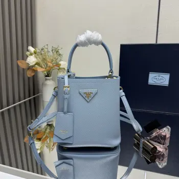 1BA217 Leather Handle Bucket Bag Women s Crossbody Bag Replica Prada womens bags