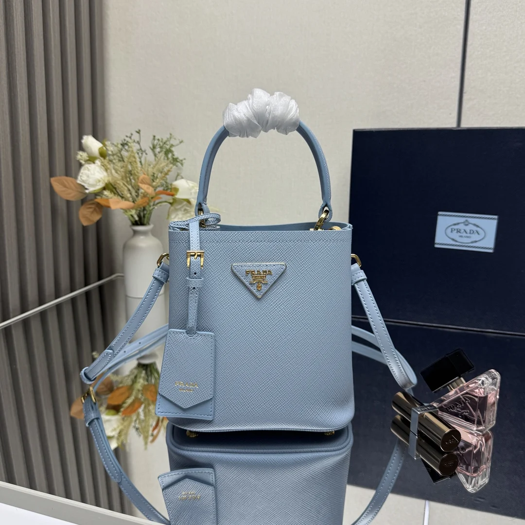 Prada 1BA217 Leather Handle Bucket Bag Women s Crossbody Bag Prada 1BA217 Leather Handle Bucket Bag Women s Crossbody Bag