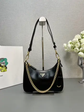 1BC204 Plain Leather Underarm Bag Women s Crossbody Bag Replica Prada womens bags