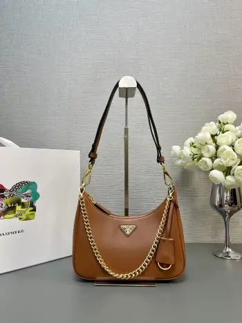 1BC204 Plain Leather Underarm Bag Women s Crossbody Bag Replica Prada womens bags