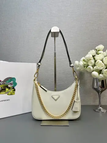 1BC204 Plain Leather Underarm Bag Women s Crossbody Bag Replica Prada womens bags