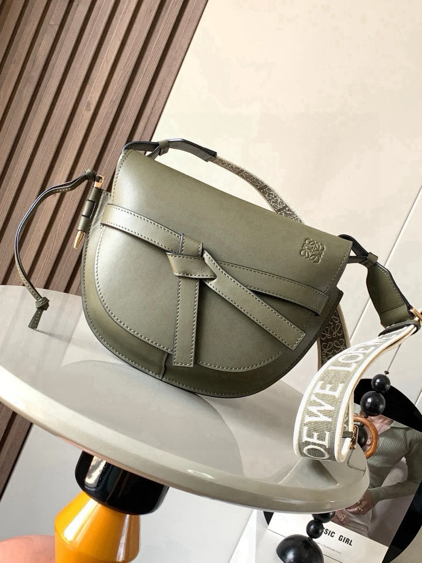 Loewe 9004 Letter Wide Shoulder Strap Saddle Bag Women s Crossbody Bag