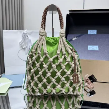 1BC111 Cotton Lace Handbag Women s Shoulder Bag Replica Prada womens bags